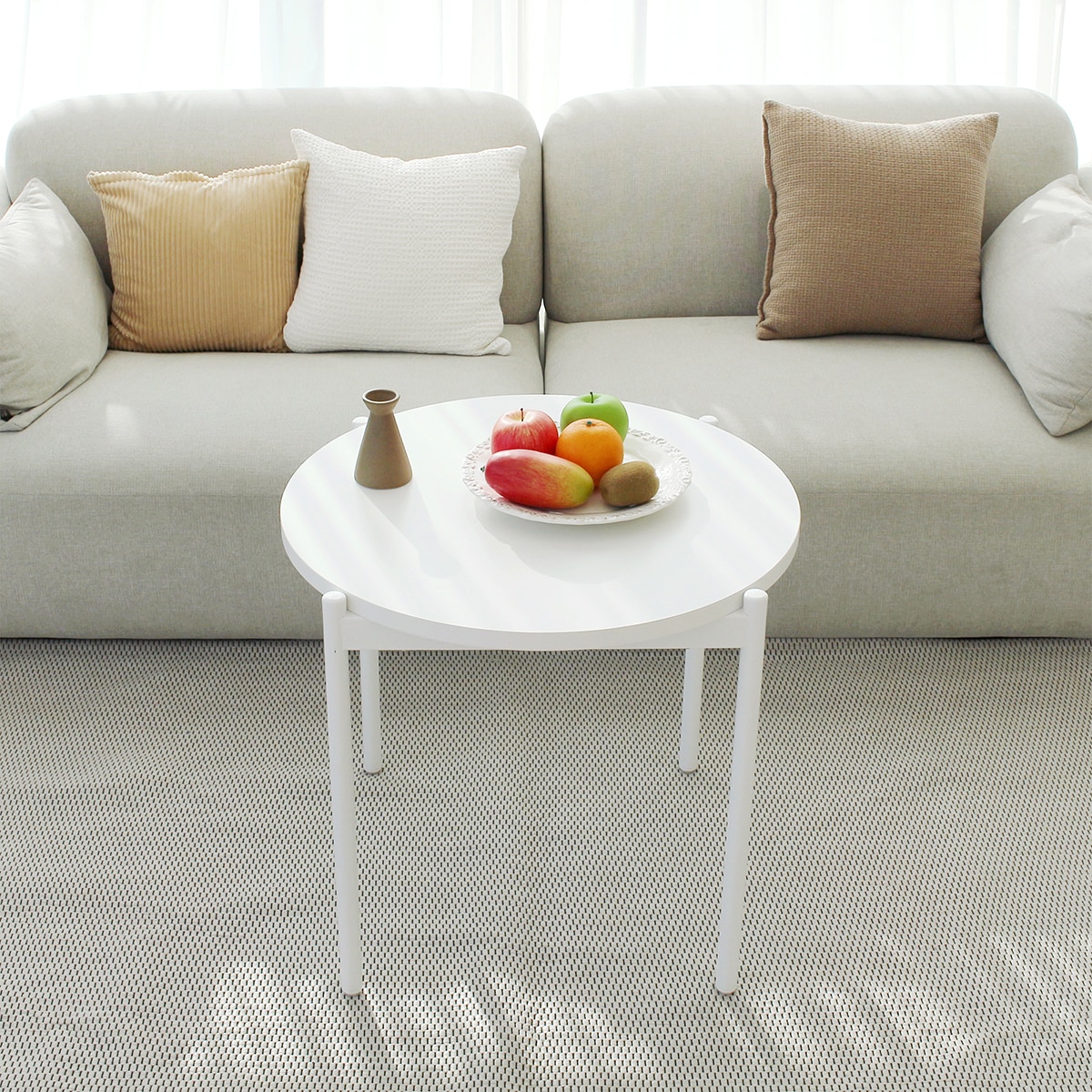 끌리마 DIY 다용도 화이트 원형 협탁 테이블 600