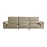 다우닝 마티에 헤드레스트 전체 천연가죽 소파 4인 - 뉴베이지