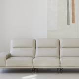 핸슨 루벤지 가죽 소파 4인 - 연그레이 핸슨 루벤지 가죽 소파 4인 - 연그레이