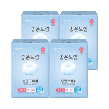 좋은느낌 좋은순면 슬림날개 중형 36개 x 4팩