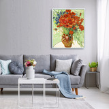 지클레 그림 액자 60x50cm - 고흐, 데이지와 양귀비가 있는 꽃병
