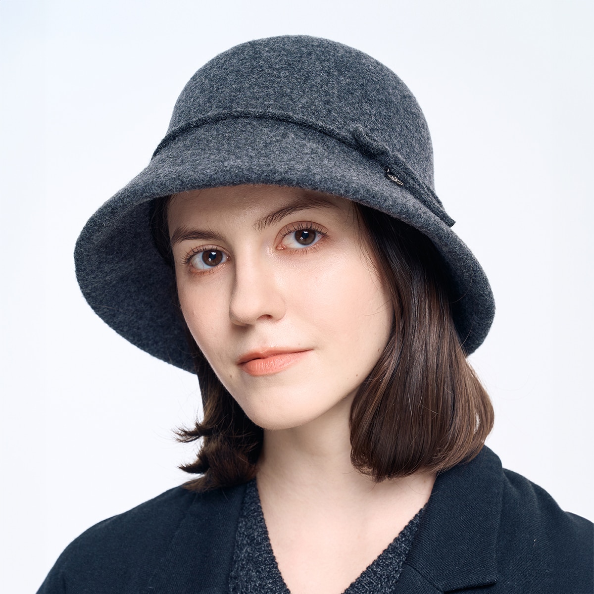 불레부 여성 울 버킷햇 - 차콜