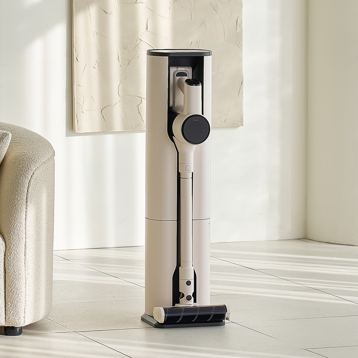 다룸 제로컬렉션 타워형 무선청소기 - 아이보리