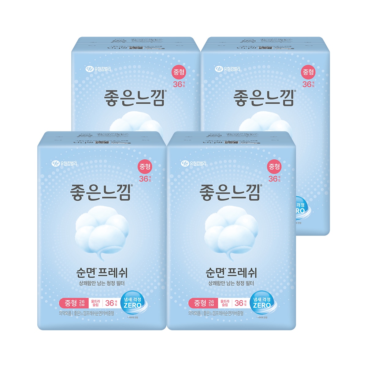좋은느낌 좋은순면 슬림날개 중형 36개 x 4팩