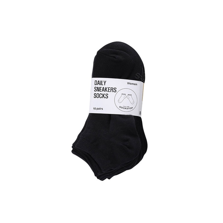 싹스탑 데일리 스니커즈 양말 10족 - 여성 블랙 싹스탑 데일리 스니커즈 양말 10족 - 여성 블랙