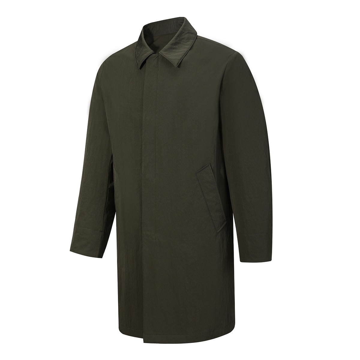 브렌우드 남성 오버핏 트렌치코트 - 카키, L