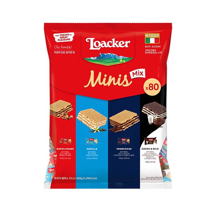Loacker 미니 웨하스 믹스 800g x 144개 (비수도권) Loacker 미니 웨하스 믹스 800g x 144개 (비수도권)