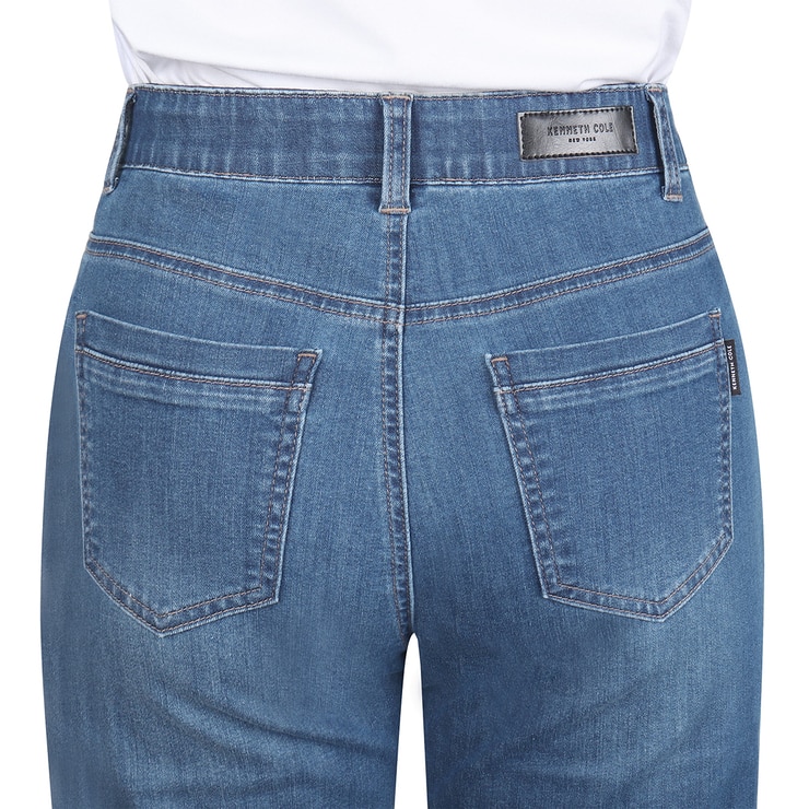 케네스콜 여성 저온스 루즈 스트레이트핏 청바지 - 라이트 인디고, 73(28)