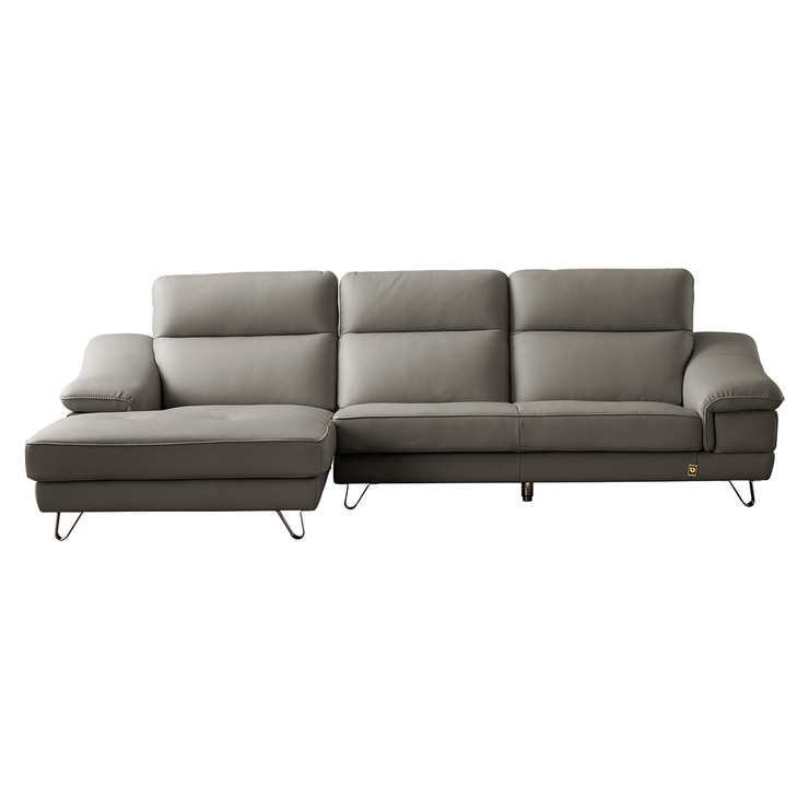 다우닝 레아 스테디 전체 천연가죽 4인 카우치 소파