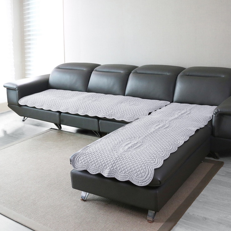 플로티나 순면 퀼팅 소파패드2P 65x180cm - 그레이 플로티나 순면 퀼팅 소파패드2P 65x180cm - 그레이