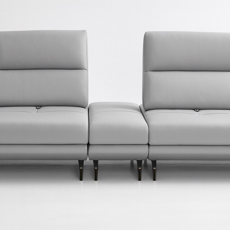 UND 에디션 NA16 통가죽 벤치 스툴 - 라이트그레이