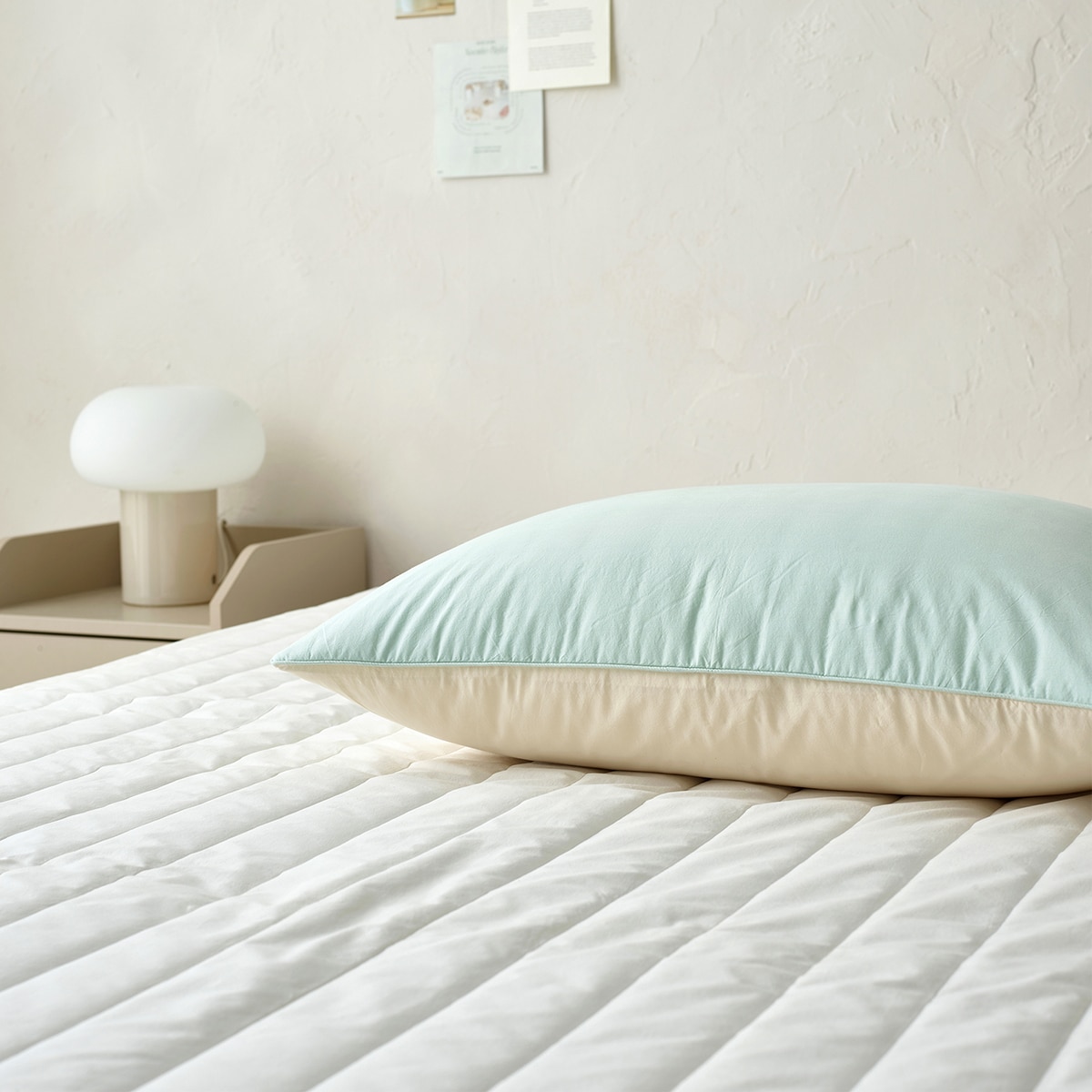 April At Home 80수 고밀도면 양면베개커버 2P 50 x 70cm - 민트+베이지