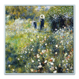 지클레 그림 액자 76x76cm - 르누아르, 정원에서 파라솔을 든 여자