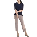 보니스팍스 여성 브이넥 풀오버 니트 - 네이비, L