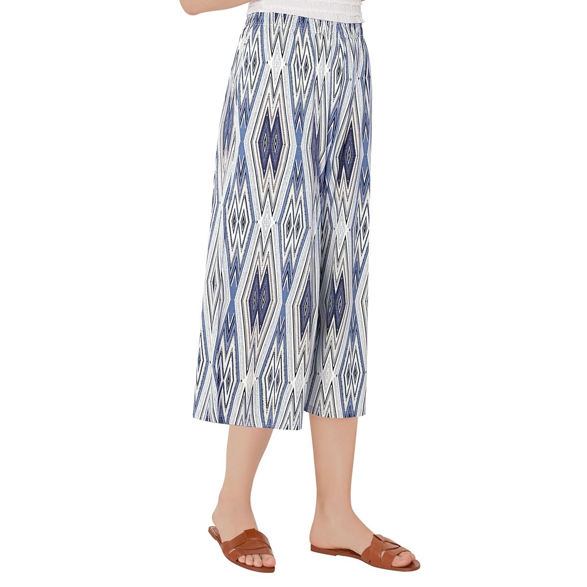 트라이엄프 여성 저지 라운지 바지 2PK - 네이비 (다이아&페이즐리)