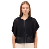 솔레지아 여성 크로셰 니트 후드 집업 케이프