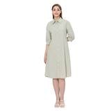 비지트 인 뉴욕 여성 버튼 원피스