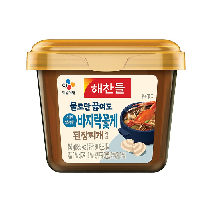 해찬들 그대로 된장찌개양념 450g x 3 - 청양초 + 차돌 + 바지락 꽃게