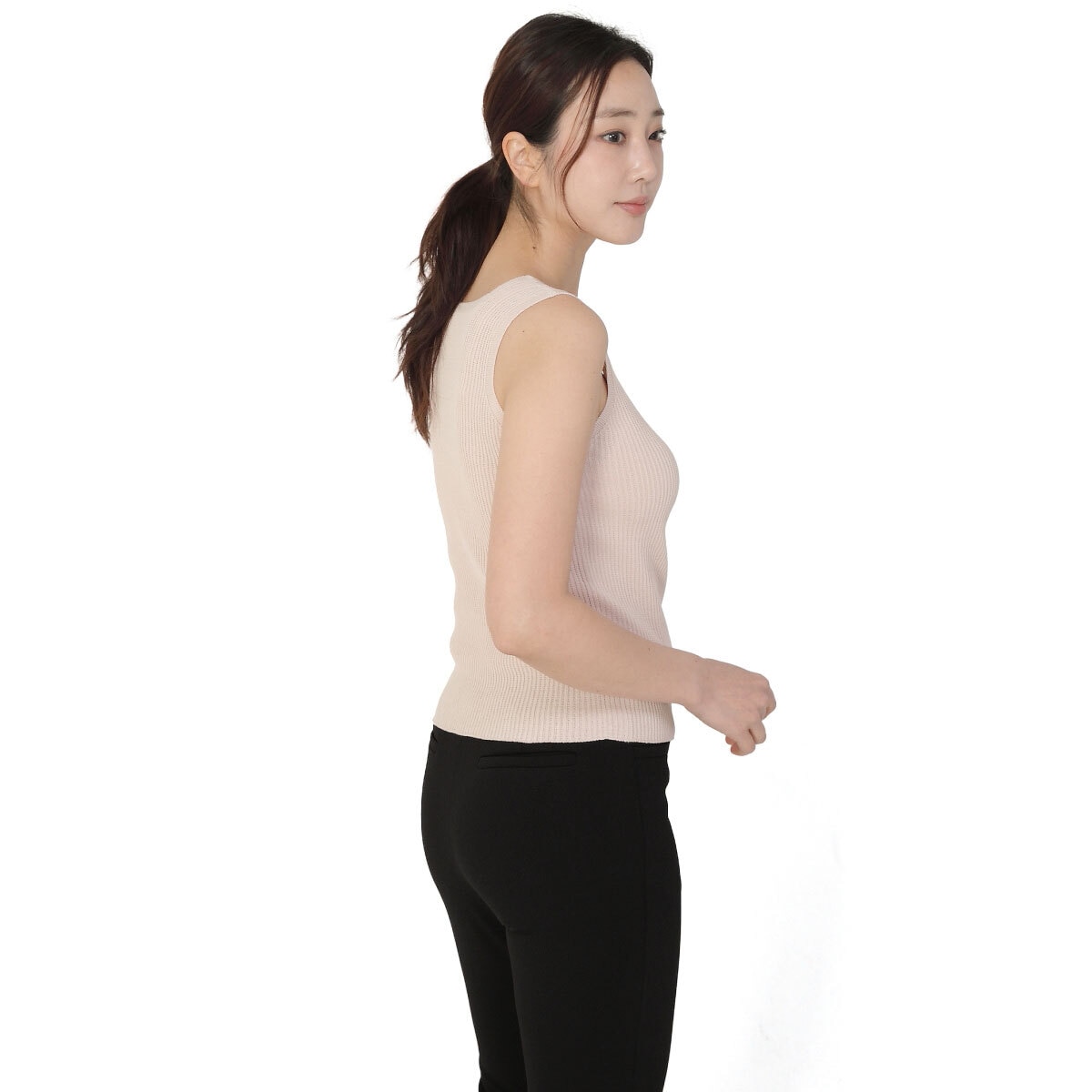 Benette Women's Sleeveless Wholegarment Knit Top - Beige
