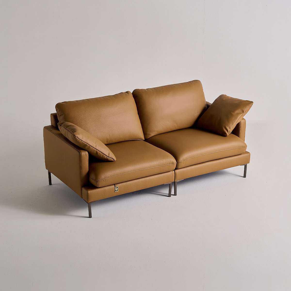 다우닝 코지 전체천연가죽 소파 3인