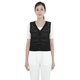 베네뜨 여성 크로셰 니트 베스트 - 블랙