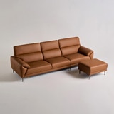 다우닝 데이지 전체 천연가죽 소파 4인+스툴