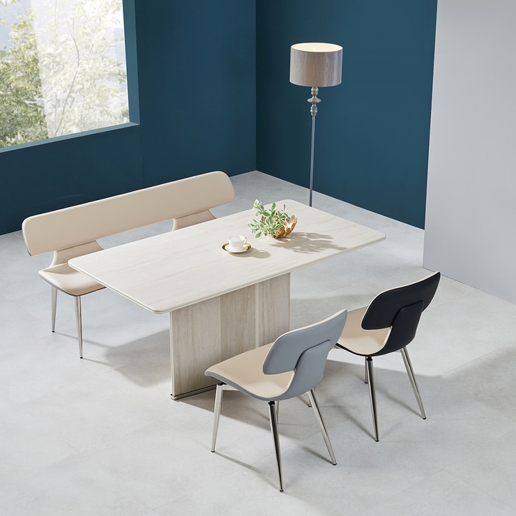 더리치 회전 4인 세라믹 식탁세트 1500 (벤치형)