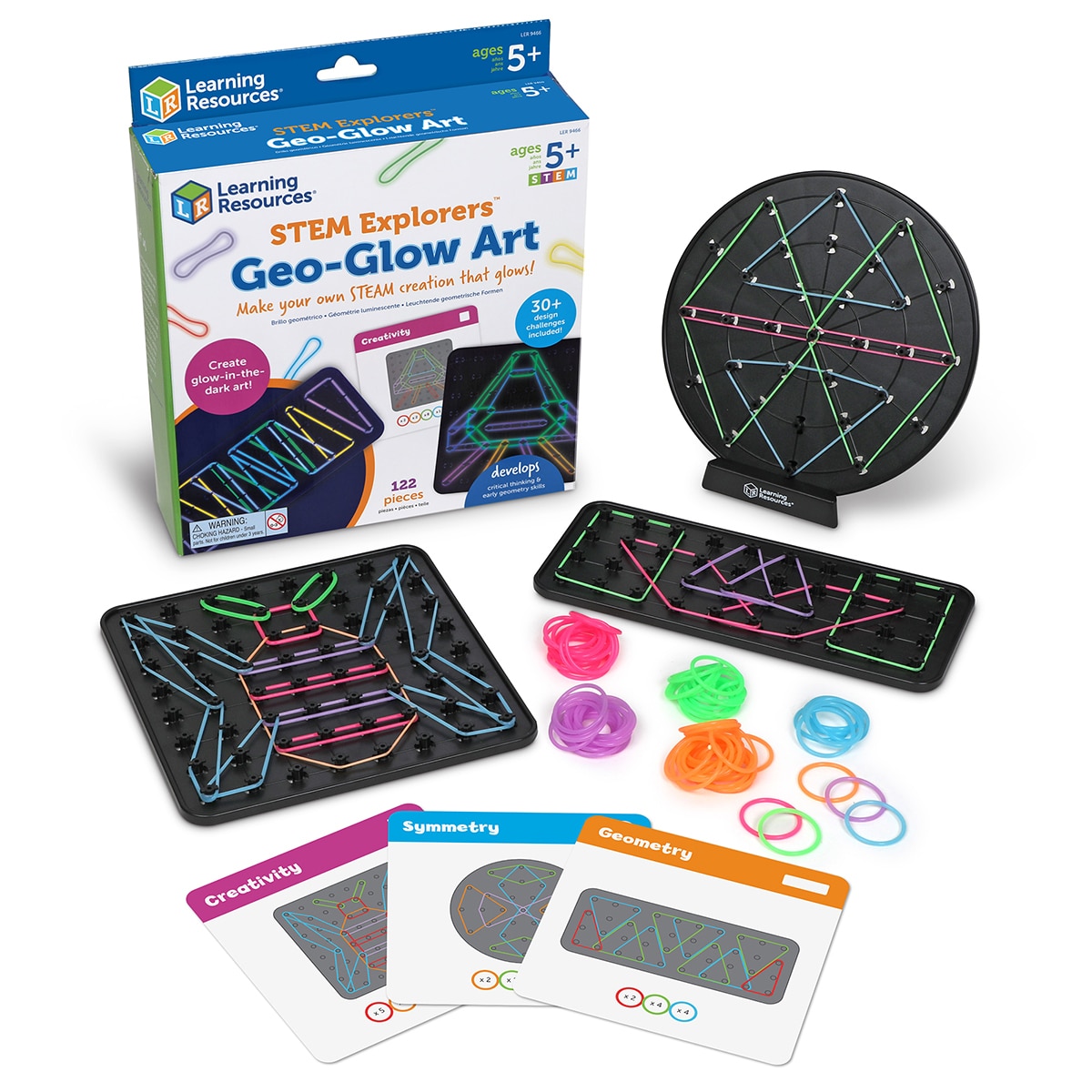 러닝리소스 픽셀아트 퍼즐 & 글로우 지오보드 세트