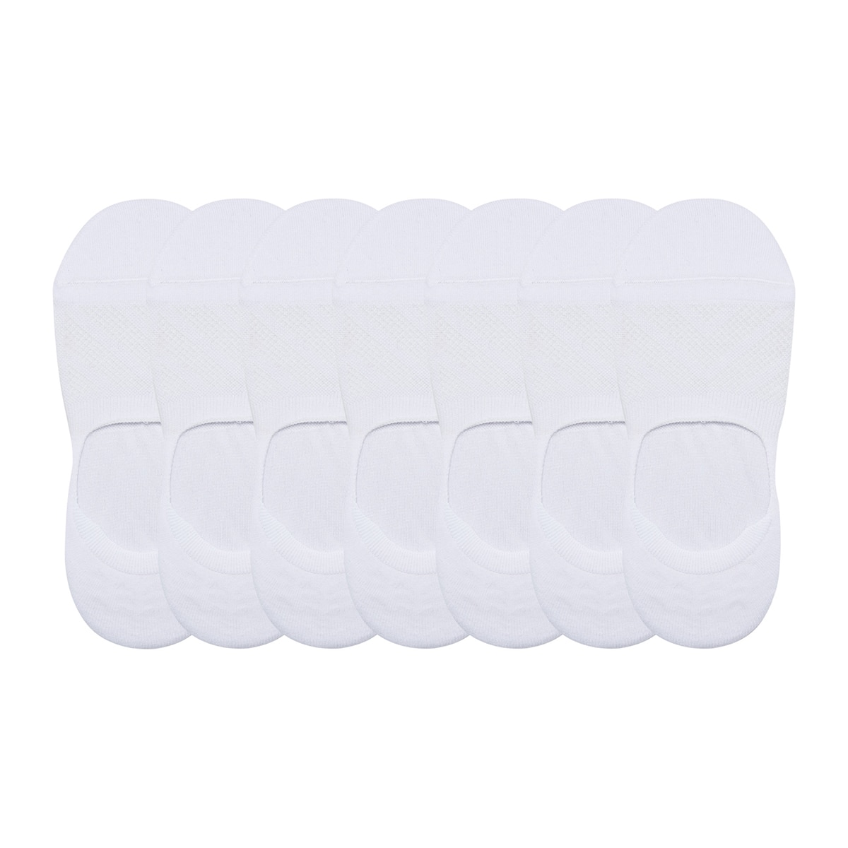 싹스탑 슬림 베이직 핏 덧신 양말7족 - 라지 화이트