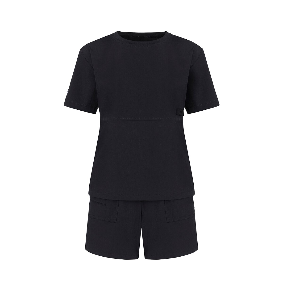 네파 여성 우븐 반소매 티셔츠 - 블랙