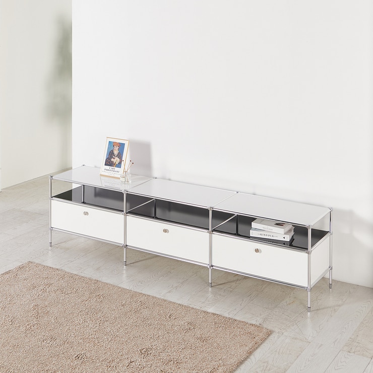 더원 모듈 거실장 2200 - 화이트+블랙