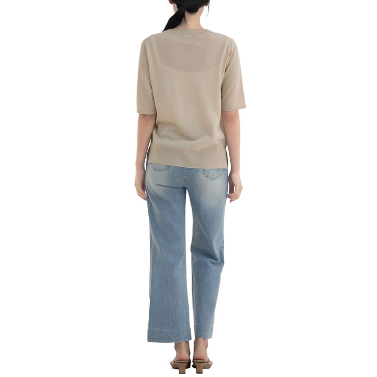 보니스팍스 여성 브이넥 풀오버 니트 - 베이지, L