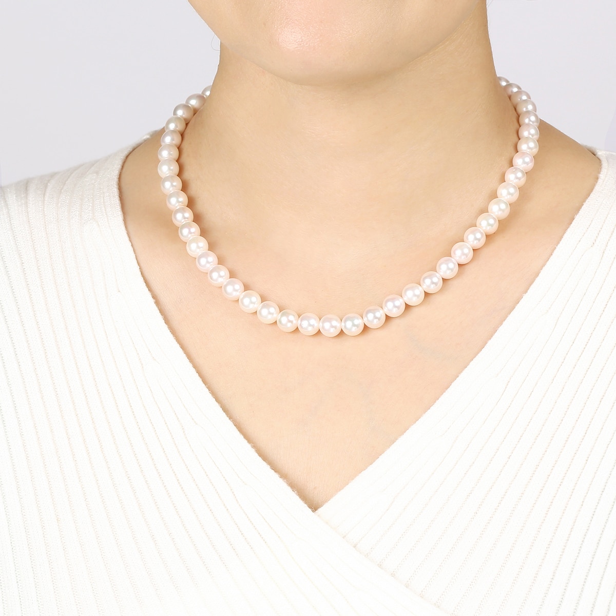 바니찌 7.5mm 아코야 해수진주 비드 목걸이 베이직