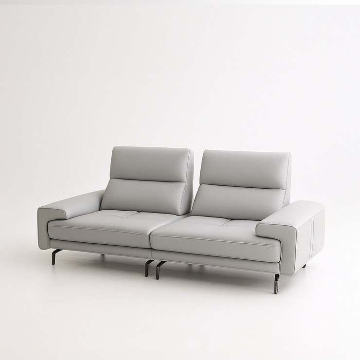 UND 에디션 NA16 통가죽 스윙 소파 3.5인 - 라이트그레이