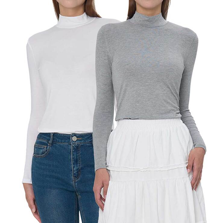 SOUP 여성 레이어드용 모크넥 티셔츠 2PK SOUP 여성 레이어드용 모크넥 티셔츠 2PK