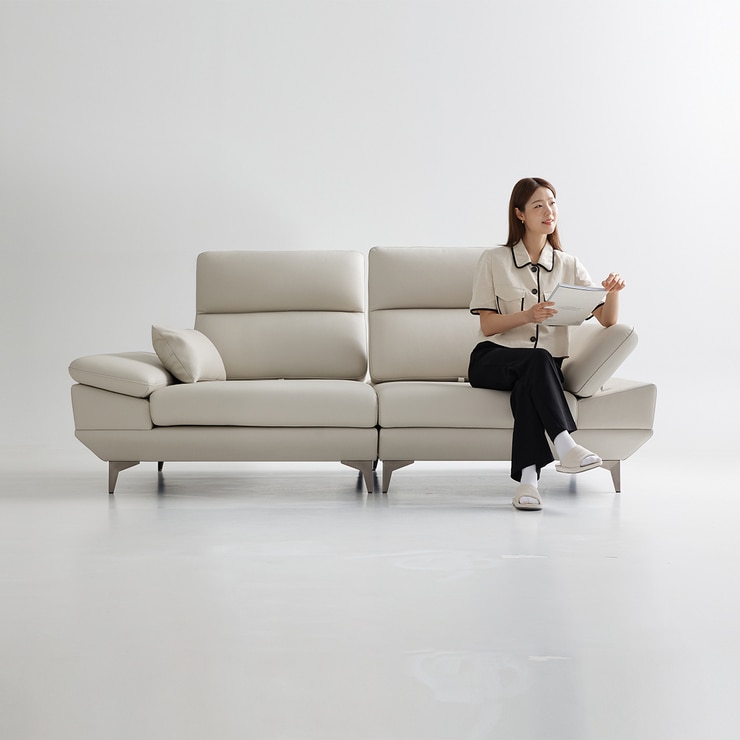 UND 에디션 NA10 천연 통가죽 스윙 소파 3인