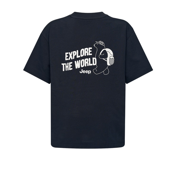 Jeep 키즈 반소매 로고 티셔츠 - 네이비