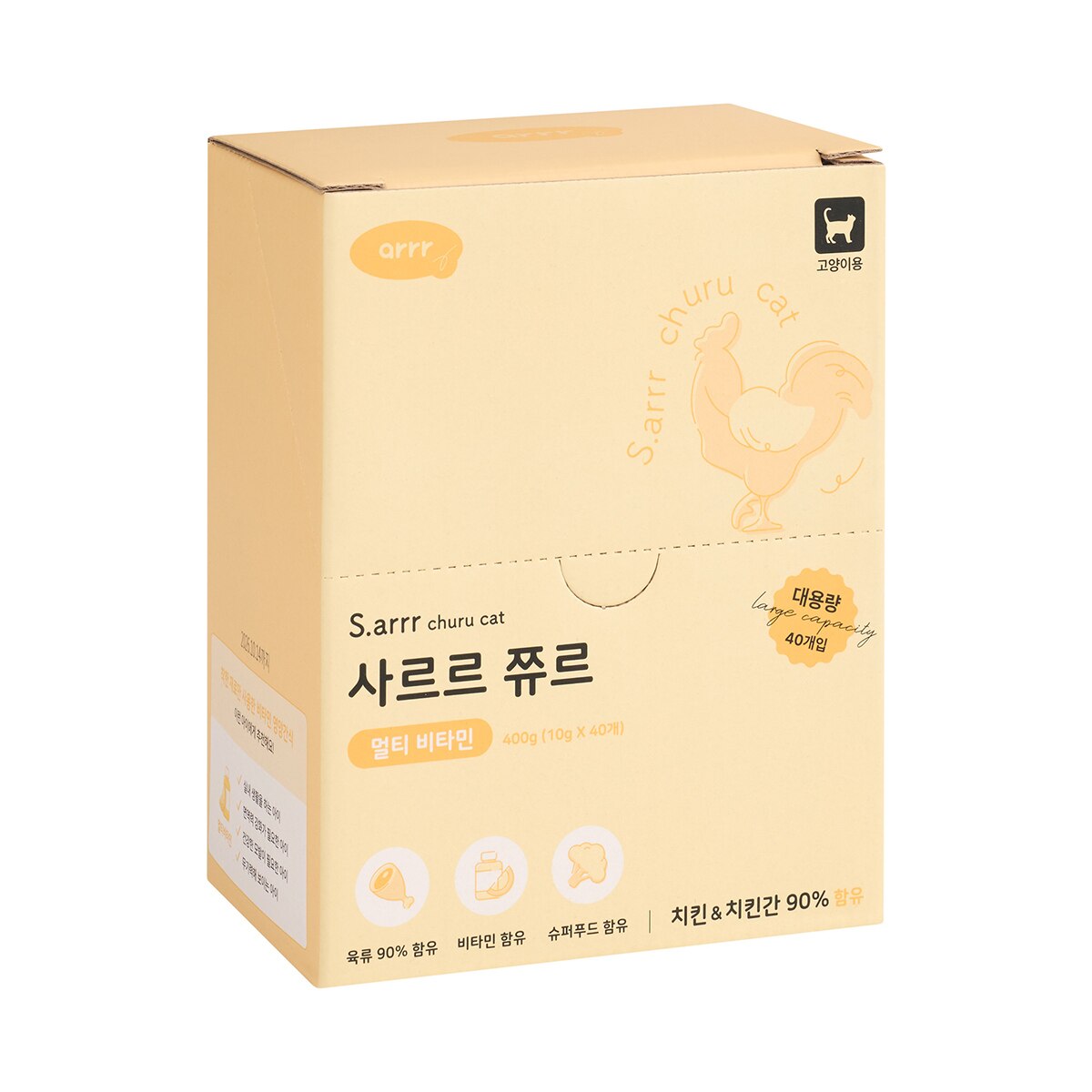 사르르 쮸르 캣 10g x 40 - 치킨 & 치킨간 사르르 쮸르 캣 10g x 40 - 치킨 & 치킨간