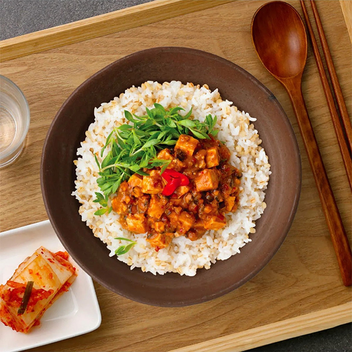 CJ 햇반 컵반 강된장 보리 비빔밥 280g x 8