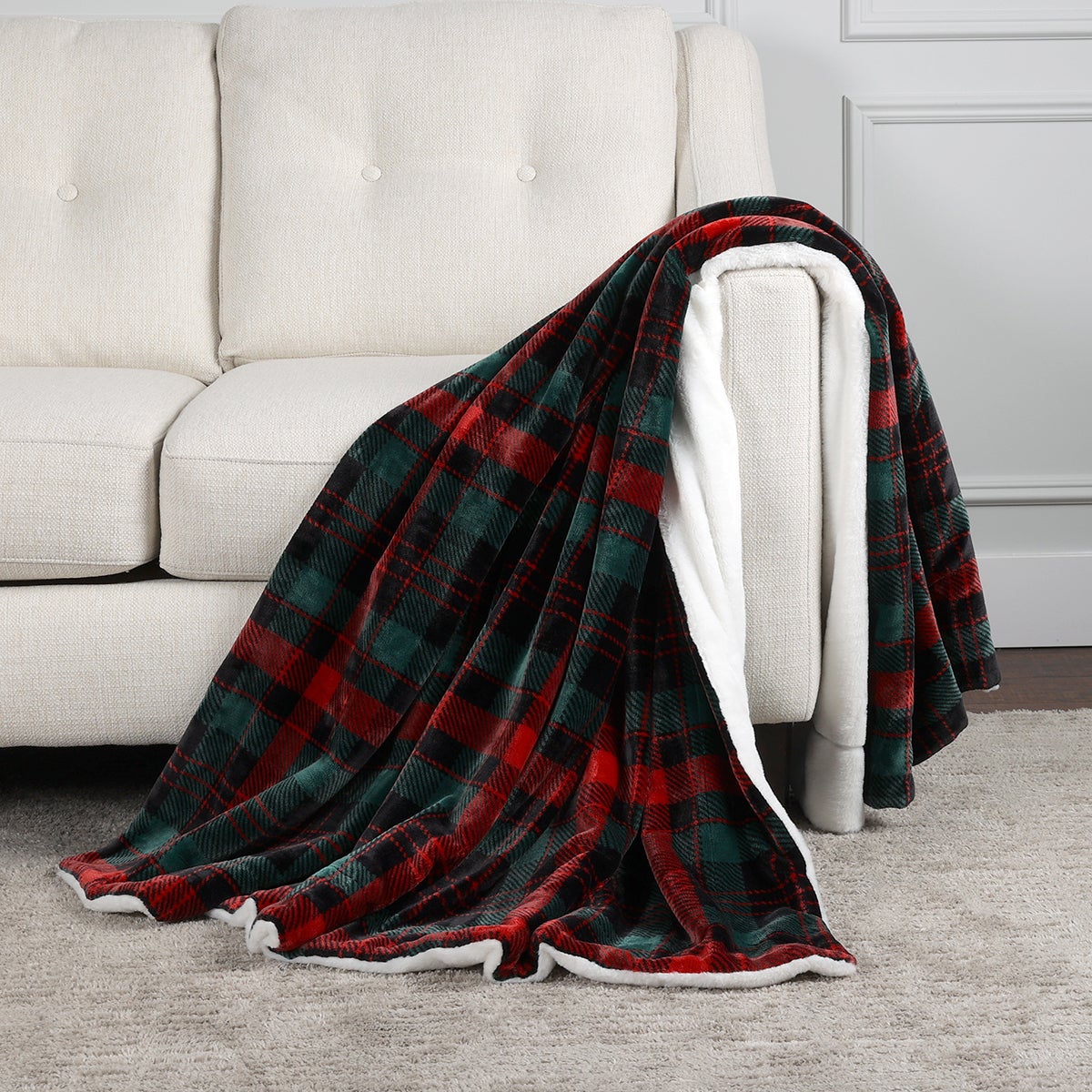 Life Comfort 얼티메이트 담요 152 x 177cm - 레드/그린체크 Life Comfort 얼티메이트 담요 152 x 177cm - 레드/그린체크
