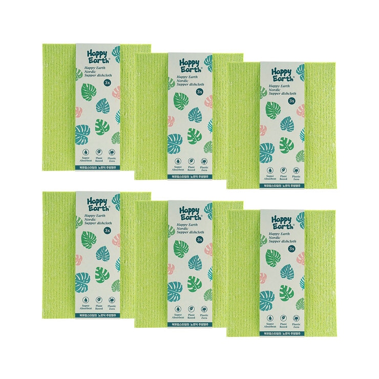 HappyEarth Nordic Super Wipes 3ea x 6 685397