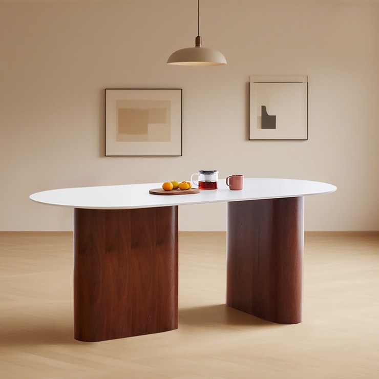 Merion Ceramic Dining Table - Walnut 687368