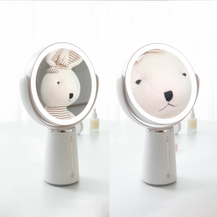 무아스 360도 회전 듀얼 무선 LED 거울 MLMMR9