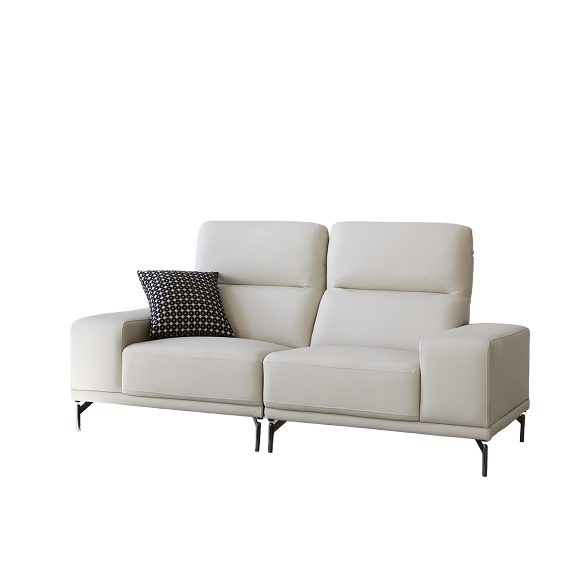 핸슨 루벤지 가죽 소파 3인 - 연그레이