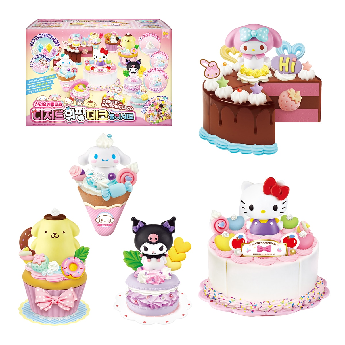 산리오 캐릭터즈 디저트 휘핑 데코 놀이 세트