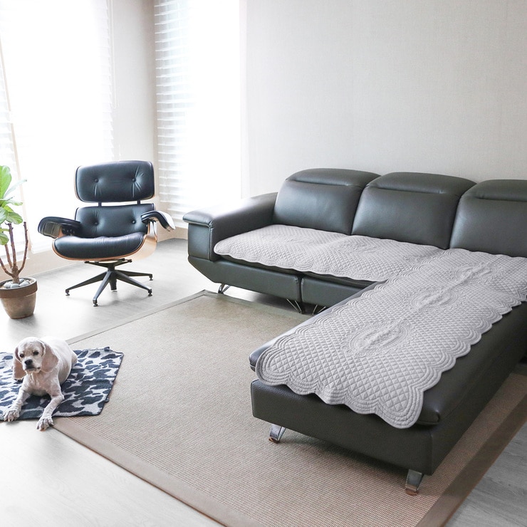 플로티나 순면 퀼팅 소파패드2P 65x180cm - 그레이 플로티나 순면 퀼팅 소파패드2P 65x180cm - 그레이