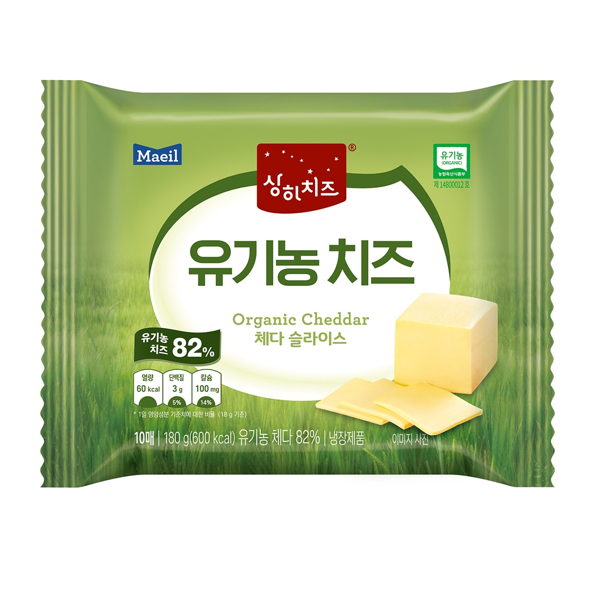 상하 유기농 체다 슬라이스 180g x 12