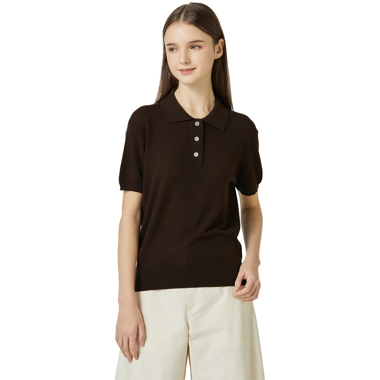 리디아 바인 여성 반소매 폴로 니트