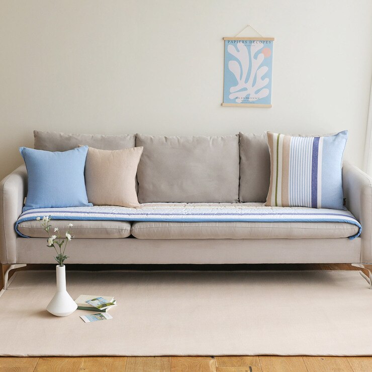 오리고 20수 누빔 면 소파패드 65x205cm