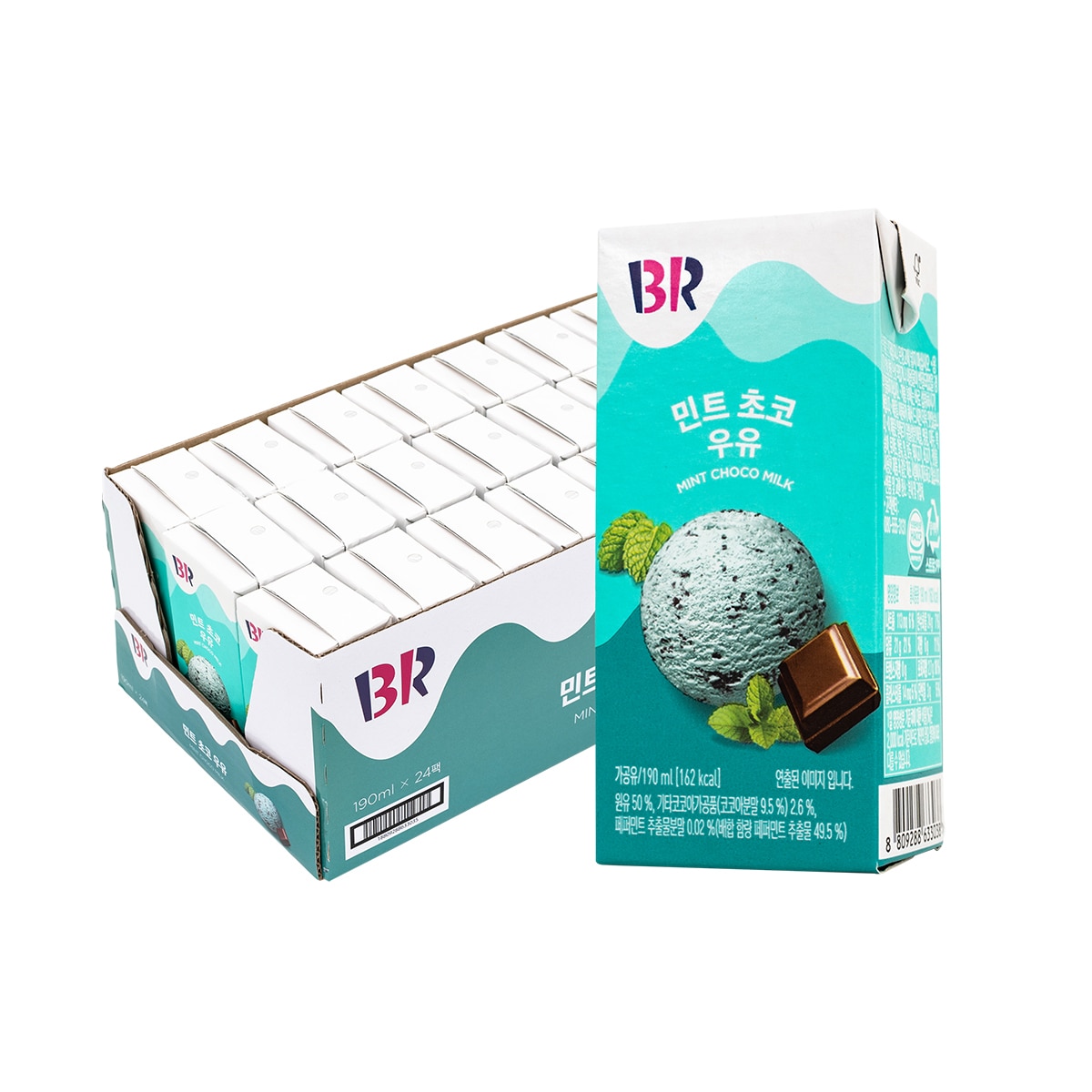 배스킨라빈스 민트초코 우유 190ml x 24